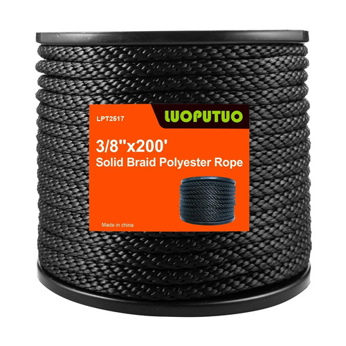 200 black polyester - 3/8, 200''